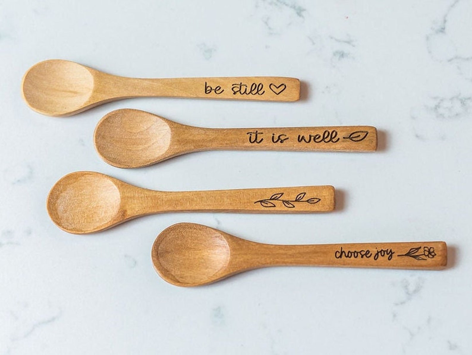 Wooden Sugar Spoon Coffee Spoon Gift for Friend Mothers Etsy