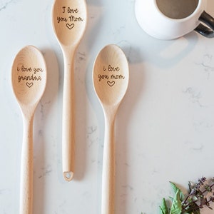 Personalized Mothers Day Gift for Grandma, Engraved Wood Spoon, gift for mom from child, we love you mom, Mimi, nana, Gigi, mama, Grammy image 10