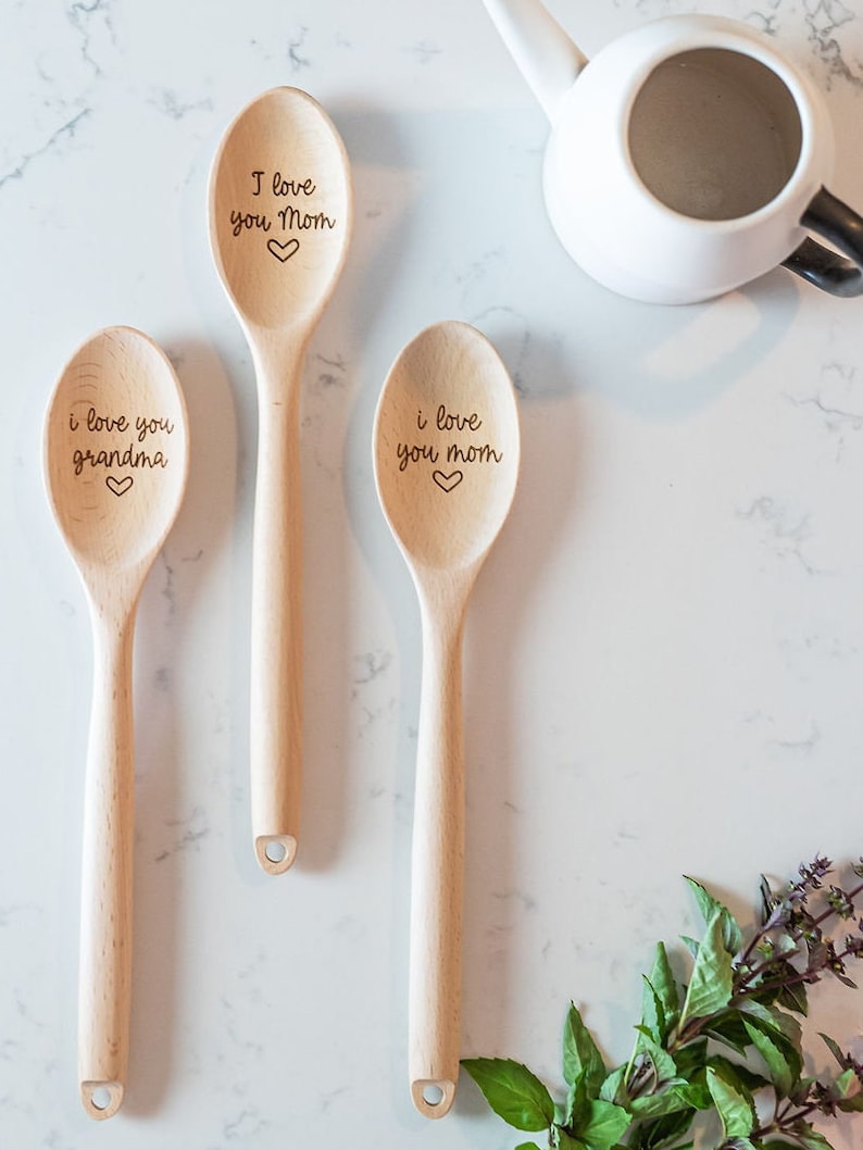 Personalized Mothers Day Gift for Grandma, Engraved Wood Spoon, gift for mom from child, we love you mom, Mimi, nana, Gigi, mama, Grammy image 10