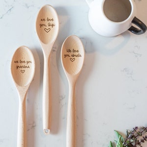 Personalized Mothers Day Gift for Grandma, Engraved Wood Spoon, gift for mom from child, we love you mom, Mimi, nana, Gigi, mama, Grammy image 9