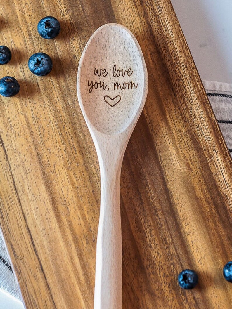 Personalized Mothers Day Gift for Grandma, Engraved Wood Spoon, gift for mom from child, we love you mom, Mimi, nana, Gigi, mama, Grammy image 2