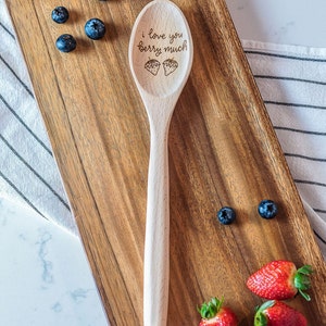 Valentine's Gift Funny Foodie Gift, Food Puns wooden spoons, gift for mom from child, gift for grandma, olive you, Mothers Day, pizza puns image 6