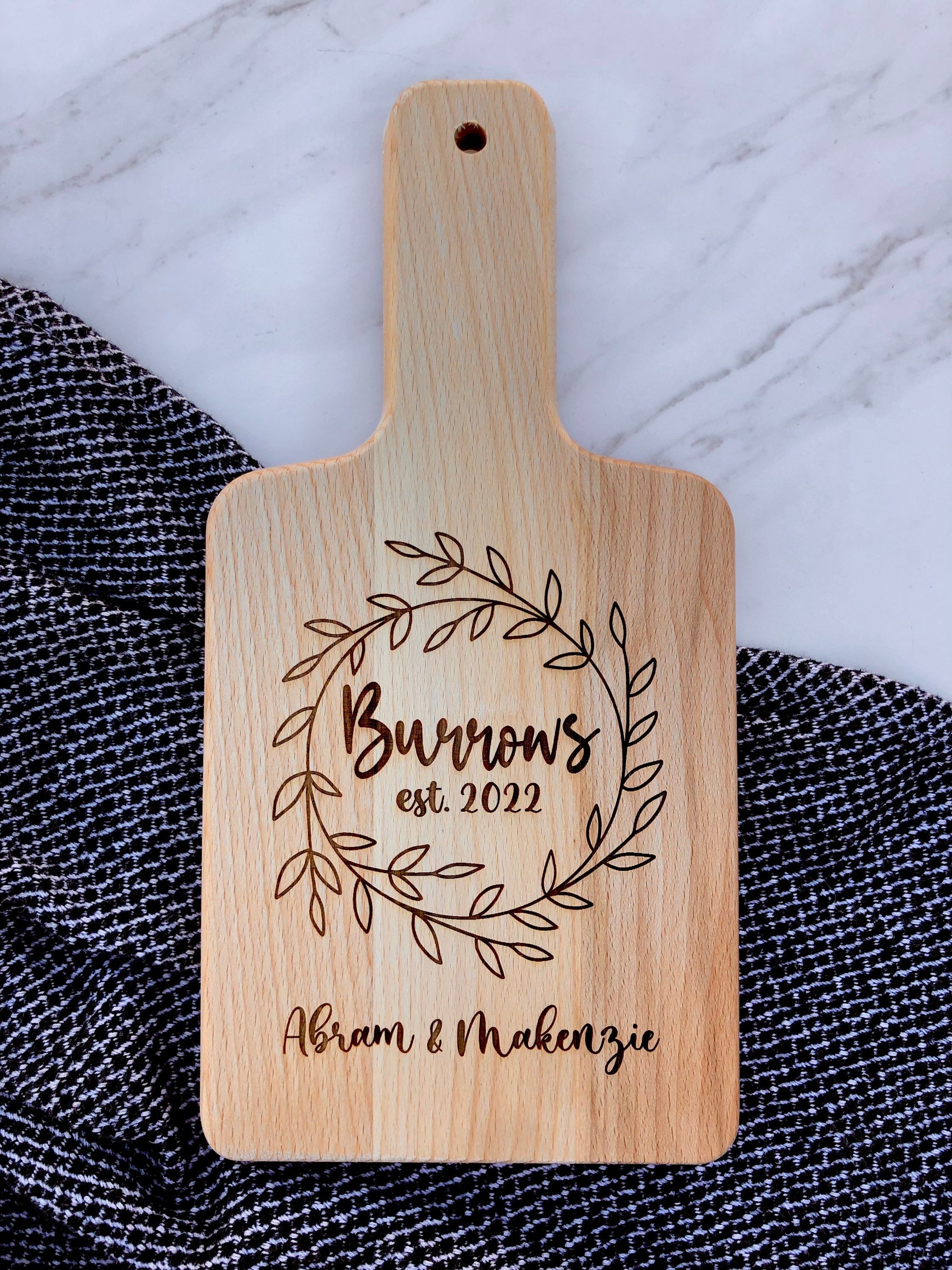 Personalized Engraved Cutting Board, custom wedding gift, kitchen bridal  shower gift, fiance gift, Christmas for newlyweds, for couple