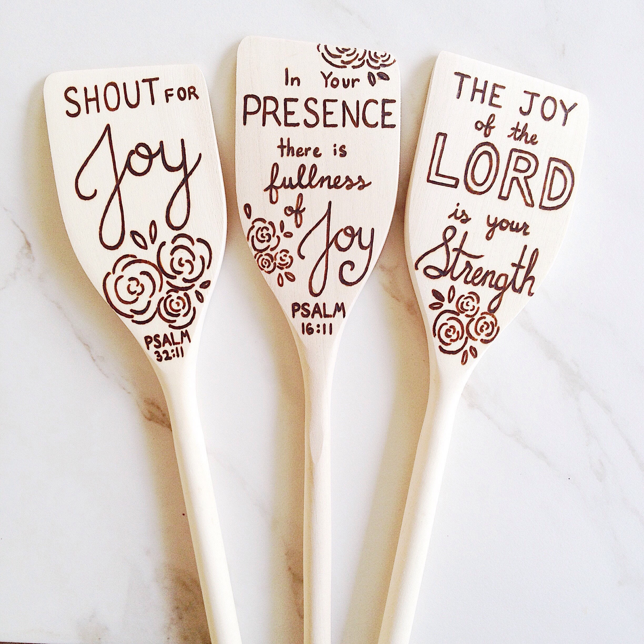 Joy Scripture Wooden Spoons Mothers Day gift Christian Etsy