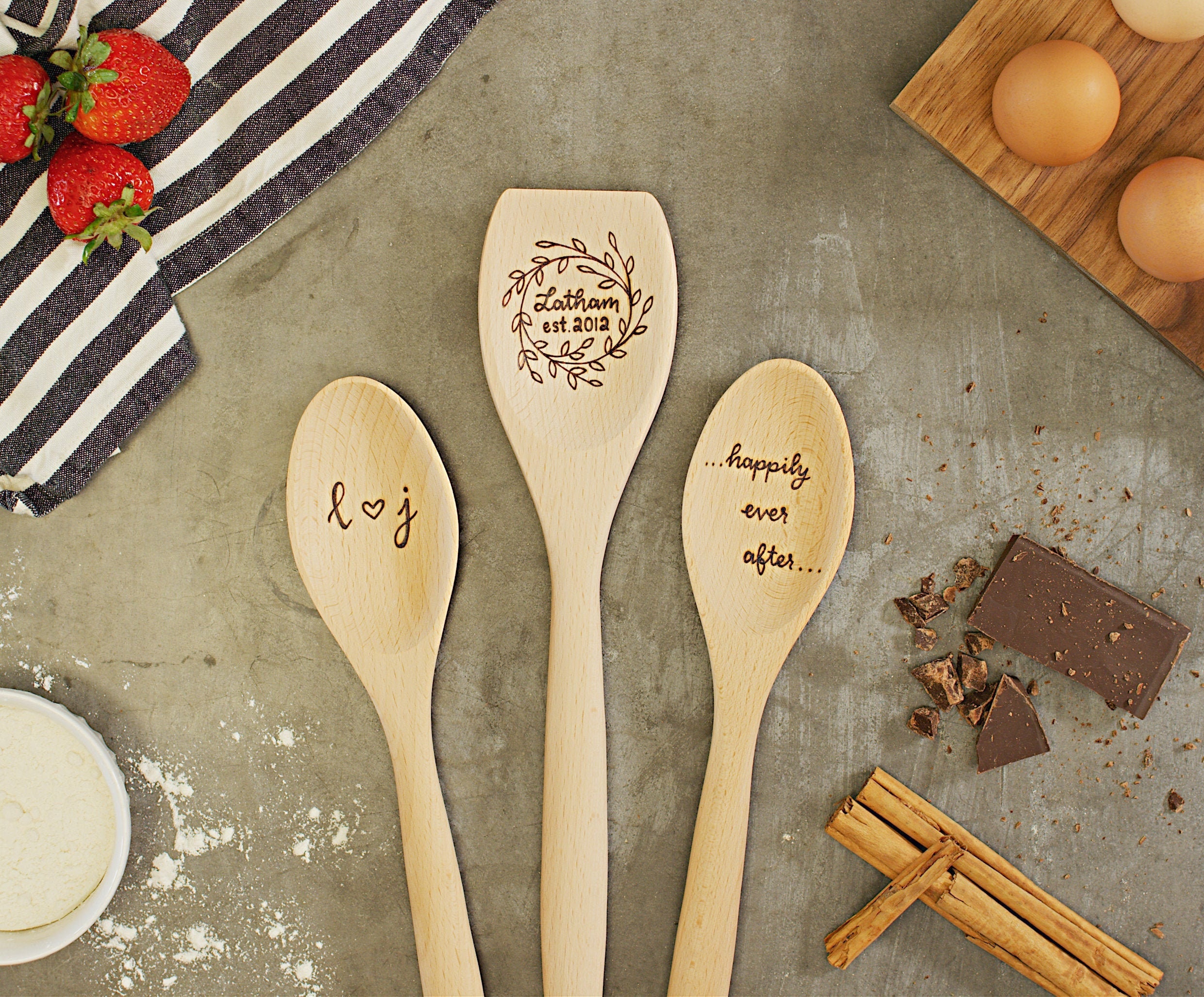 Personalized Wedding Gift Wooden Spoons, kitchen bridal shower gift, …