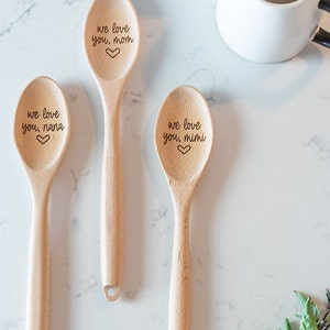 Personalized Mothers Day Gift for Grandma, Engraved Wood Spoon, gift for mom from child, we love you mom, Mimi, nana, Gigi, mama, Grammy image 4