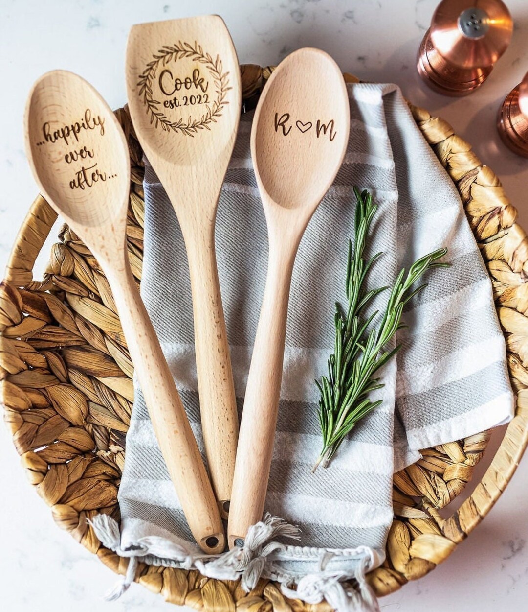 Personalized Wedding Gift Wooden Spoons, Kitchen Bridal Shower Gift