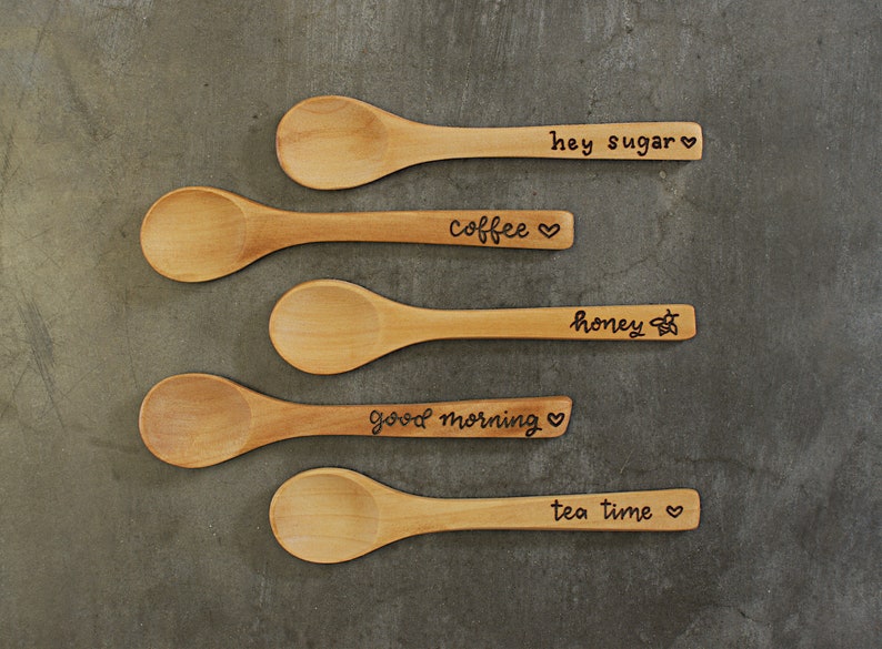 Wooden Sugar Spoon Coffee Lover Spoon Tea Spoon Honey Etsy