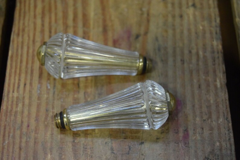 Vintage Pair Of Crystal And Gold Faucet Lever Handles Etsy
