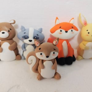 Woodland animal cake toppers