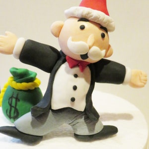 Mr. Monopoly cake topper. Great as a Christmas topper or game night topper40% off sale