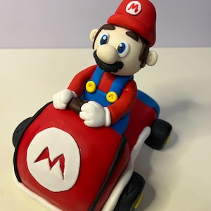 Super Mario Kart fondant cake topper for birthday party or Nintendo party. super Mario bros.