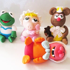 Muppet babies cake topper ms piggy, kermit,gonzo,animal, summer & fuzzie. first birthday party theme. party supplies