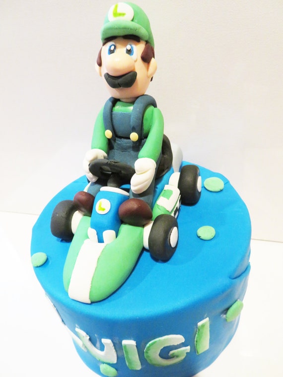 Luigi Kart Cake Topper Mario Kart Cake Topper Get Your Etsy