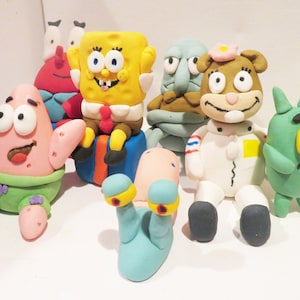 Spongebob square pants cake toppers, centerpiece, fondant toppers, party supplies