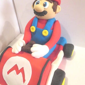 Super Mario Kart fondant cake topper for birthday party or Nintendo party. super Mario bros.