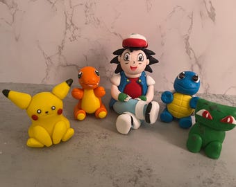 Ash Ketchum & Pikachu Cake Topper: Vegan Gluten-Free Fondant