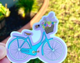 Bike with Flowers Sticker