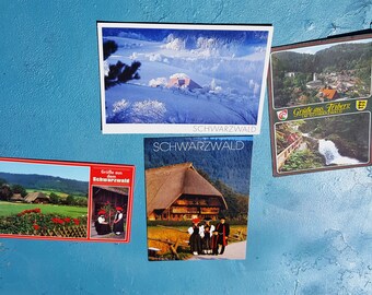 Lot of 4 Unused European Postcards Vintage Postcards Vintage Swiss Postcards Switzerland Vintage Souvenir Schwarzwald Vintage Ephemera