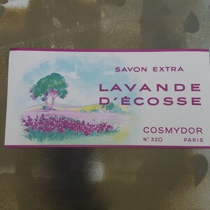 Vintage Label, Soap Label, Savon, Extra Lavande, DeCosse Cosmydor, Paris No 320, French Label, 30s Label, French Soap Label, Ephemera image 1