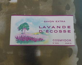 Vintage Label, Soap Label, Savon, Extra Lavande, DeCosse Cosmydor, Paris No 320, French Label, 30s Label, French Soap Label, Ephemera