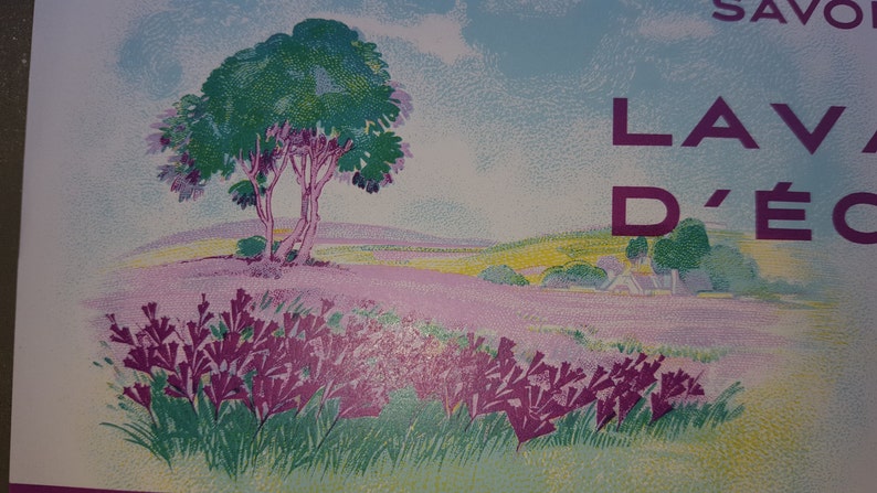 Vintage French Soap Label: Savon Extra Lavande, Cosmydor Paris bild 3