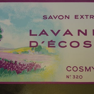 Vintage French Soap Label: Savon Extra Lavande, Cosmydor Paris bild 4
