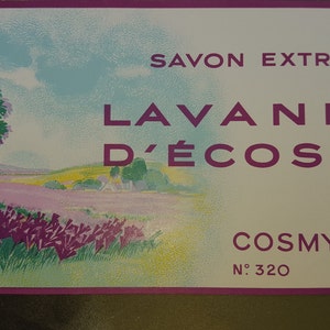 Vintage Label, Soap Label, Savon, Extra Lavande, DeCosse Cosmydor, Paris No 320, French Label, 30s Label, French Soap Label, Ephemera image 4