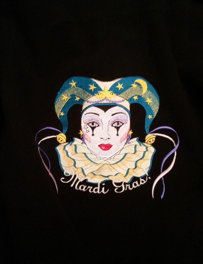 Embroidered Mardi Gras Fleece Throw Blanket Etsy