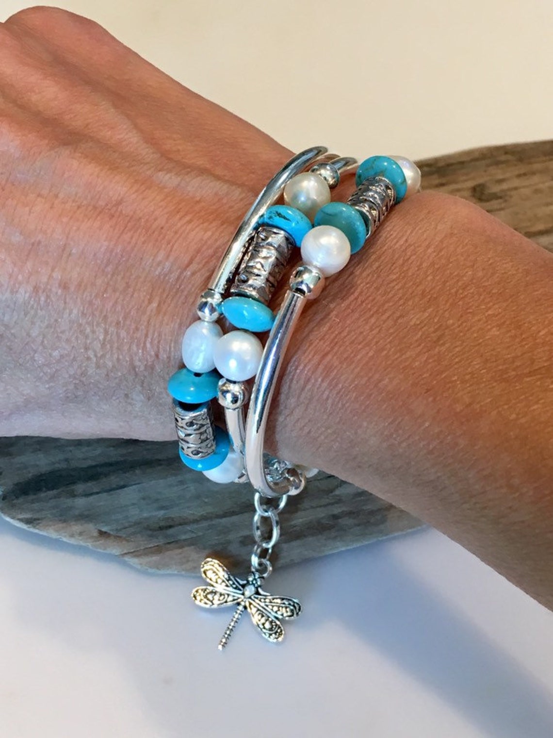 Boho Wrap Bracelet Beaded Tube Wrap silver wrap bracelet Etsy