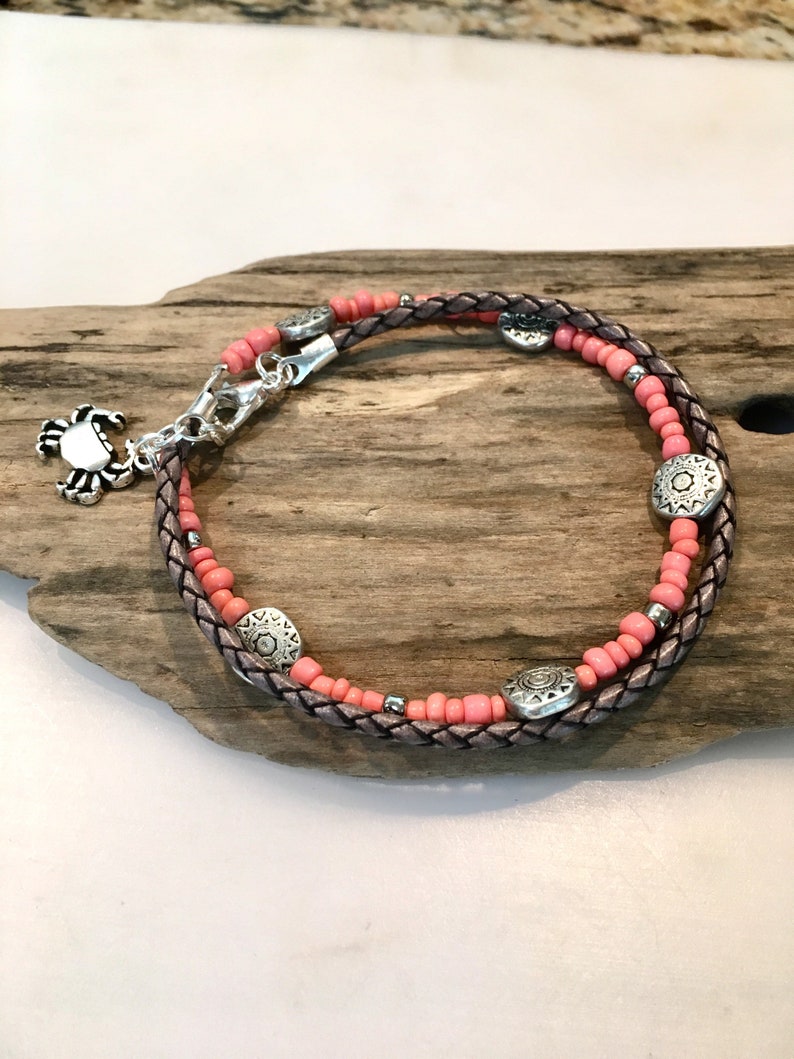 Ankle Bracelet Beach Ankle Wrap Boho Beach Style Coral Etsy