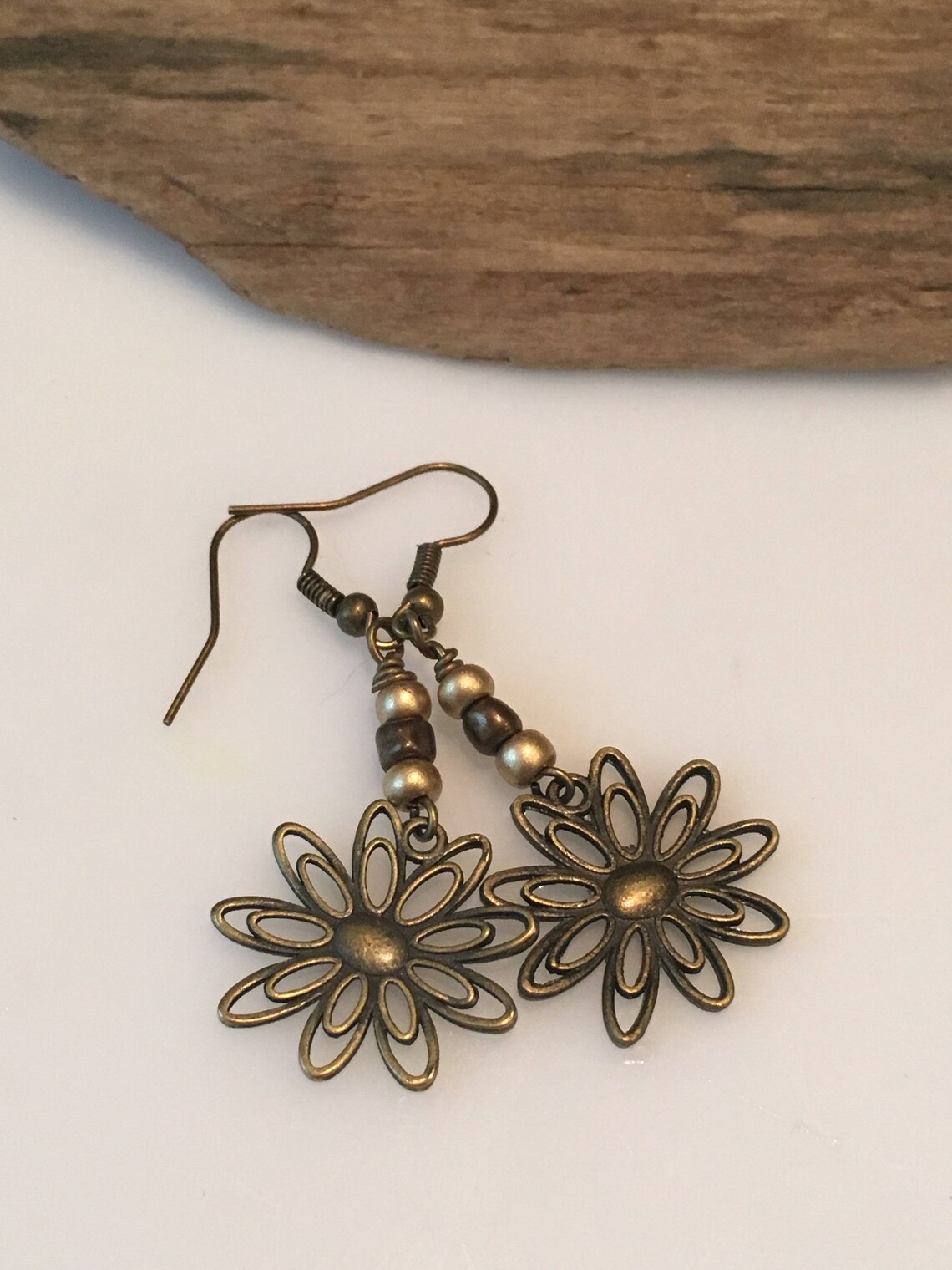 Boho Leather Rope Flower Simple Earrings