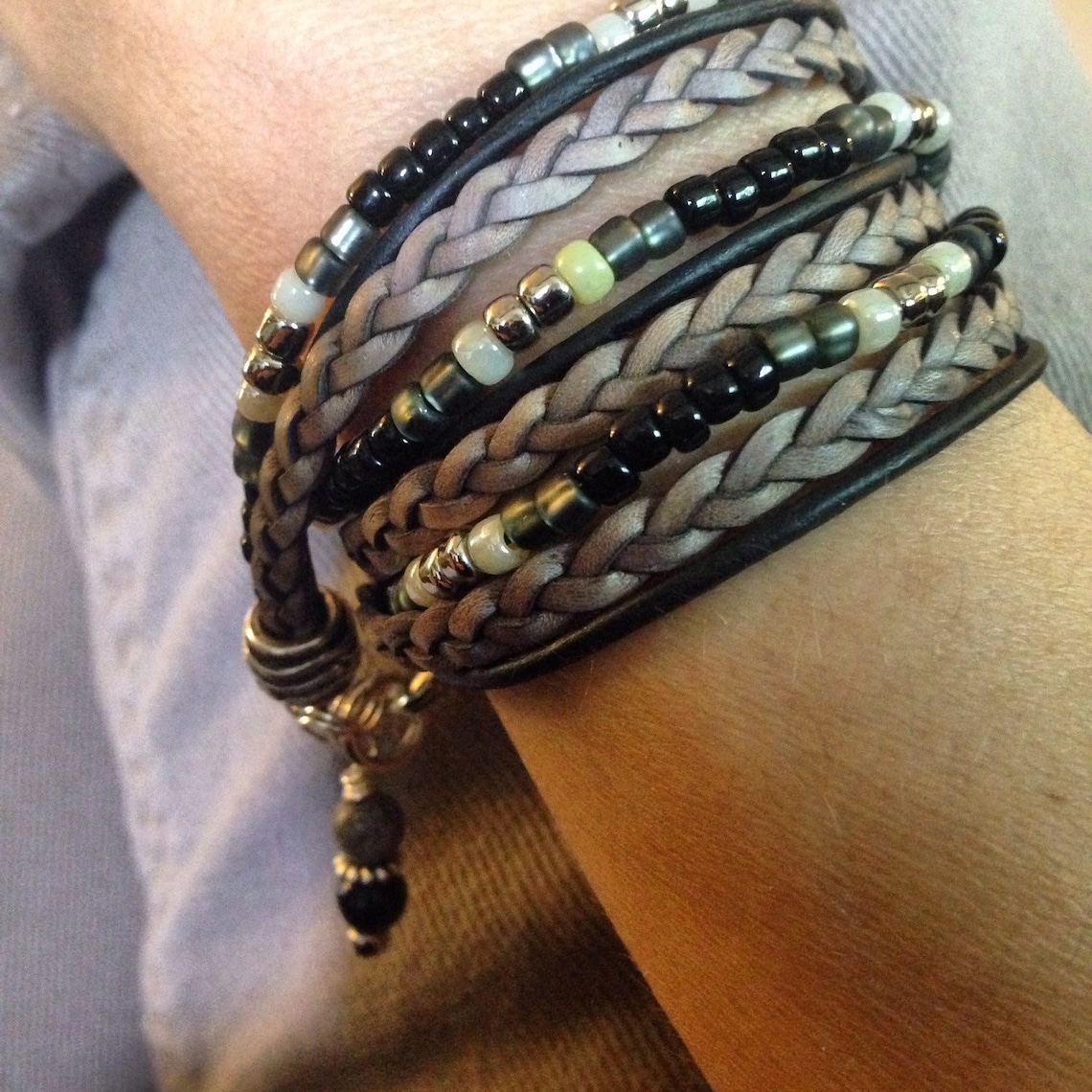 Top Seller Leather Bracelet Unisex Beaded Wrap Bracelet Etsy