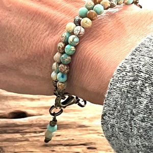 Leren armband, natuurlijke keizerlijke jaspisstenen, wikkelarmband, jaspissteen, wikkelarmband, boho leren armband, op maat gemaakt,
