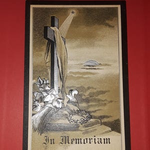 In Memoriam--Victorian Memorial Postcard, Unposted, 5.5&quot; x 3.5&quot;