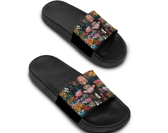 Floral Women's Slide Sandals, Trendy Summer Footwear, Indoor/Outdoor Slides, Gift for Her, Comfortable Casual Sandals
