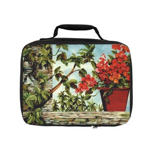 Artistic Floral Lunch Bag for Daily Use, Reusable Lunch Tote, Picnic Bag, School Lunch Box, Cute Meal Carrier