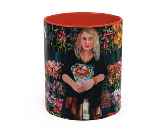 Floral Art Coffee Mug - Elegant Gift for Flower Lovers, Home Decor, Birthday, Mother's Day, Unique Art Mug
