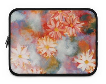 Florale Laptoptasche, Computertasche, stilvolles Tech-Accessoire, Geschenk für Studenten, Reisewesentlich, künstlerisches Design