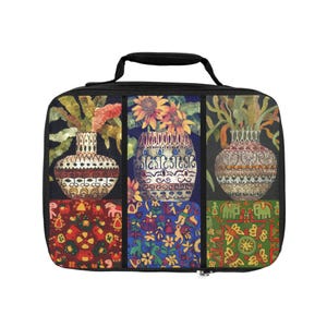 Artistic Lunch Bag - Vibrant Floral Insulated Tote, Eco-Friendly Meal Carrier, Picnic Cooler, Unique Gift for Art Lovers