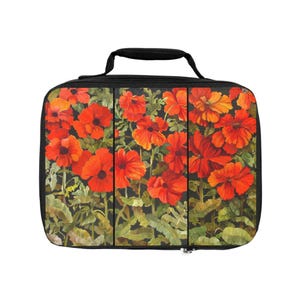 Vibrant Floral Lunch Bag, Insulated Tote for School & Work, Picnic Essentials, Stylish Meal Carrier, Gift for Flower Lovers