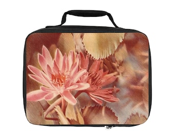 Floral Lunch Bag - Niedliche Thermo Tasche für Arbeit, Schule, Picknicks, Frauen, Geschenk für sie, Lunchbox mit Blumenmuster