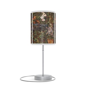 Floral Table Lamp - Vintage Botanical Design, Home Decor, Bedroom Lighting, Unique Gift, Living Room Lamp, US/CA Plug