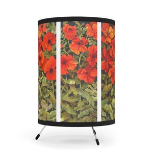 Floral Tripod Lamp - Brighten Your Space with High-Res Printed Shade, Home Decor, Living Room, Bedroom, Gift Idea, Boho Style, Unique