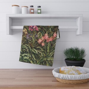 Floral Cotton Tea Towels, Botanical Kitchen Decor, Gift for Gardeners, Eco-friendly Home Essentials, Floral Art Kitchen Towels