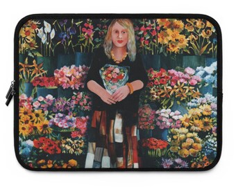 Florale Laptophülle - Lebendiges Blumendesign, Buntes Tech Case, Geschenk für Sie, künstlerische Laptophülle, Blumen- Computerhülle