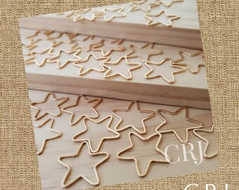 21mm Silver Tone Seamless Star Connector Findings