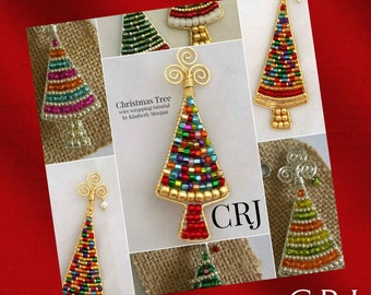 The Christmas Tree Pin Tutorial, Step by step instructions and photographs, wire wrapping, Instant Downloading PDF