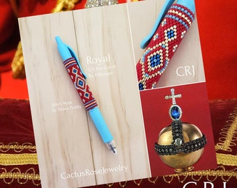 Royal... Odd count peyote Pen Cover Pattern