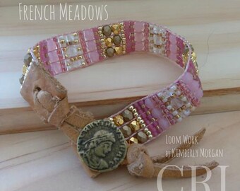 Patrón de telar French Meadows, PDF que contiene instrucciones fila por fila y un gráfico solo para la colocación de cuentas